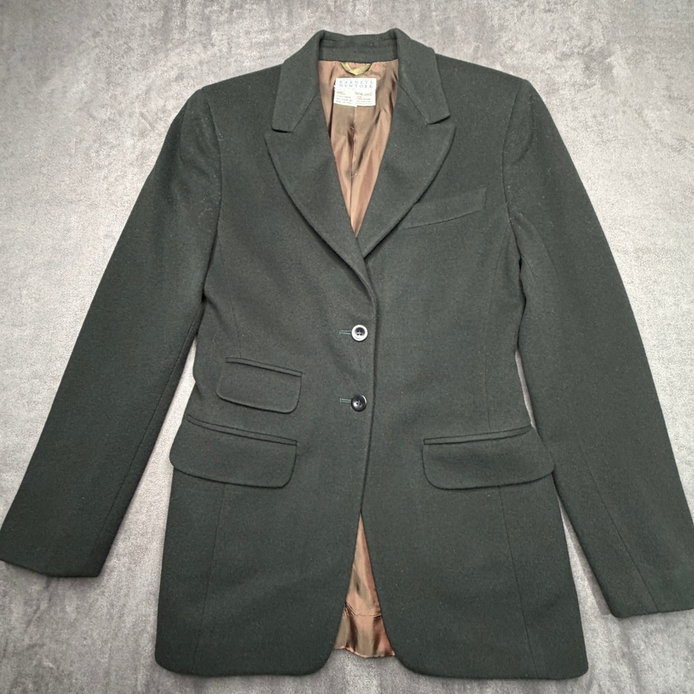 Barneys New York Wool Cashmere Blazer Jacket Made in Italy Womens Sz 42 Black